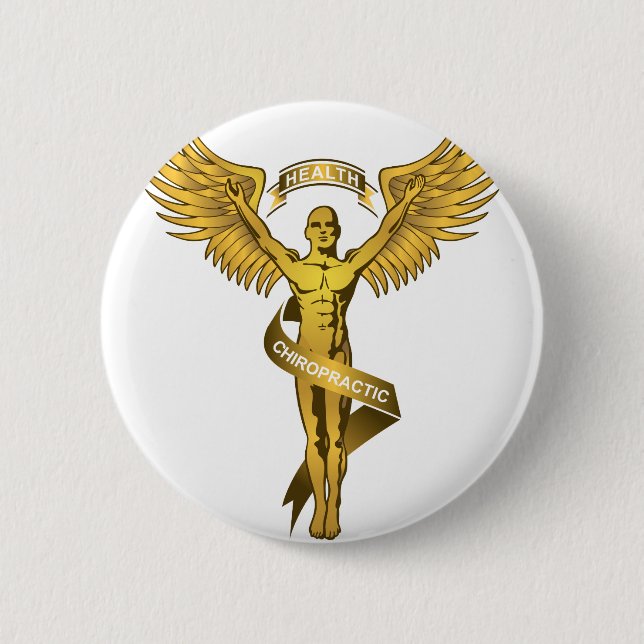 Chiropraktik-Engel Button (Vorderseite)