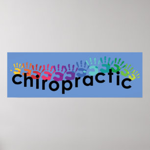 Chiropraktik-Hand druckt Plakat 36x12