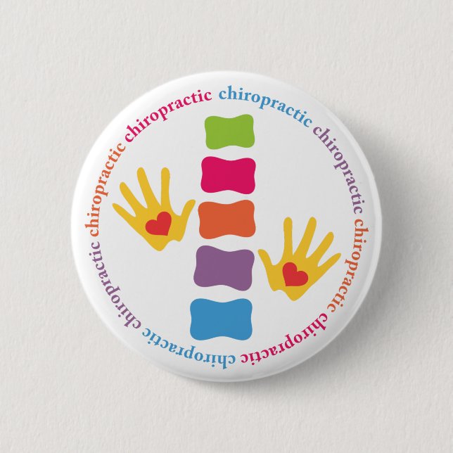 Chiropraktik-Hände und Dorn-Knopf Button (Vorderseite)