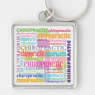 Chiropraktik-Wort-Collage Schlüsselanhänger