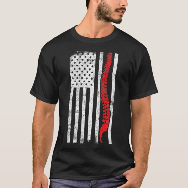 Chiropraktiker, amerikanische Flagge Chiropraktike T-Shirt (Vorderseite)
