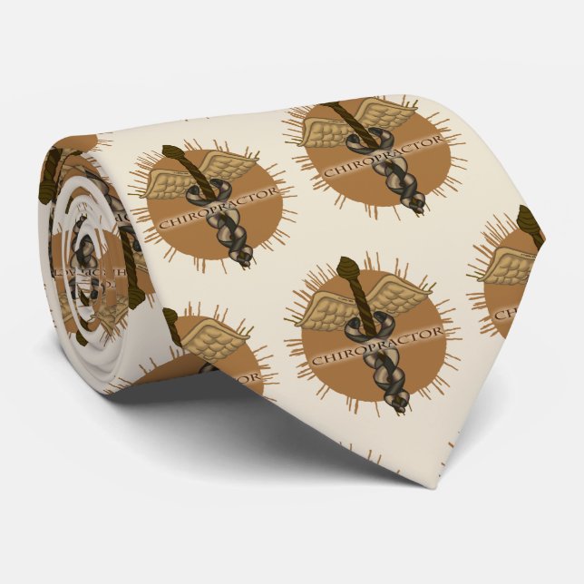 Chiropraktiker Caduceus Krawatte (Gerollt)