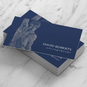 Chiropraktiker Massage Therapie Navy Visitenkarte