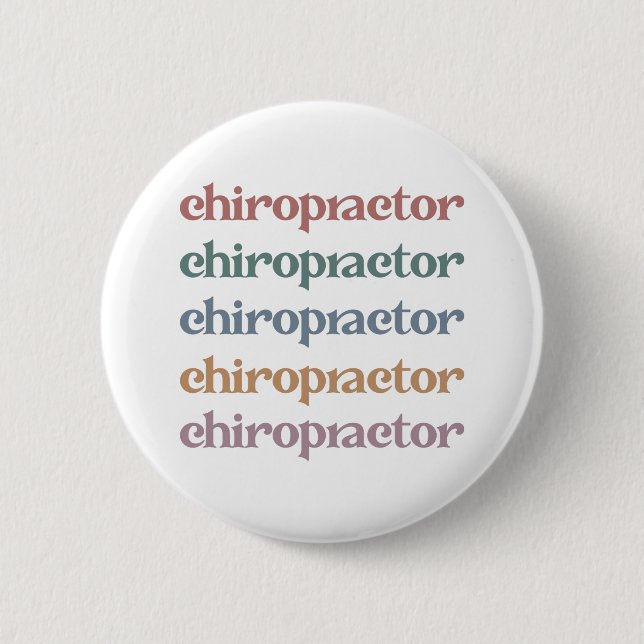 Chiropraktiker Retro Chiropractic Chiro Squad Gesc Button (Vorderseite)
