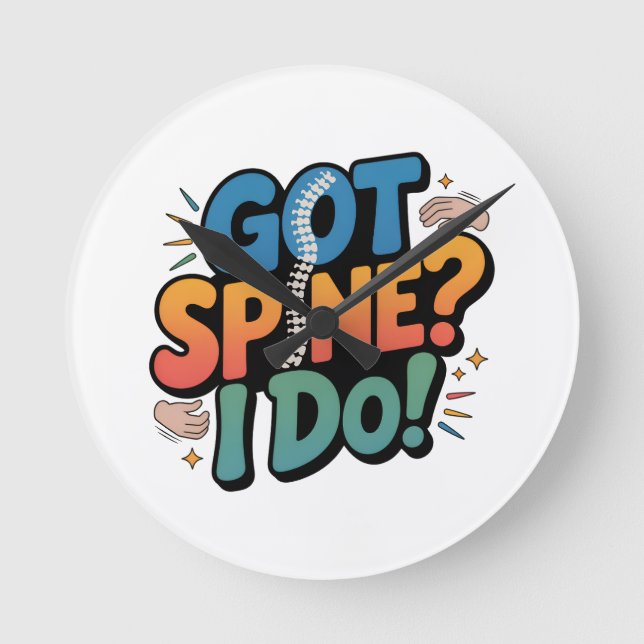 Chiropraktiker Spaß Spine Health Zitat Runde Wanduhr (Vorderseite)