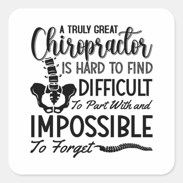 Chiropraktische Chiro Spine Quadratischer Aufkleber (Vorderseite)