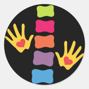 Chiropraktische Hände und Wirbelsäule Runder Aufkleber