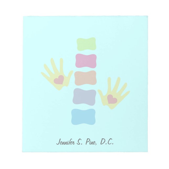 Chiropraktische Handrücken Personalisierter Notepa Notizblock (Vorderseite)