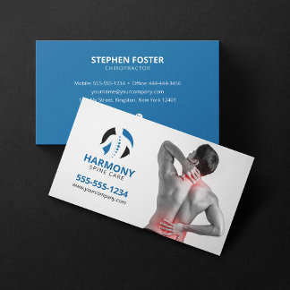 Chiropraktische Massagetherapie Chiropraktor Blau Visitenkarte