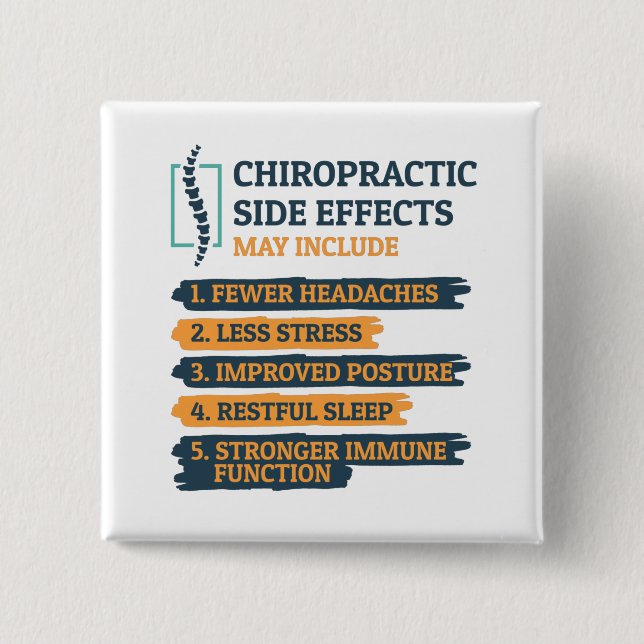 Chiropraktische Nebenwirkungen Funny Chiropractor  Button (Vorderseite)