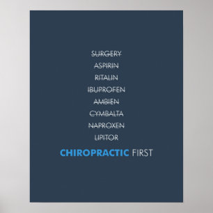 Chiropraktisches erstes Poster - dunkelblau