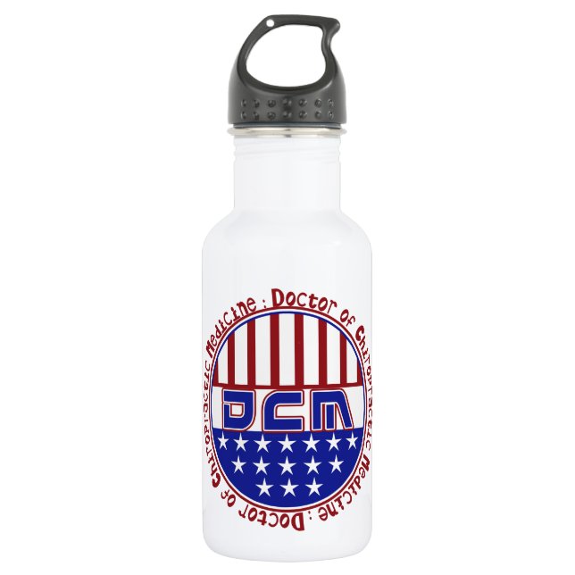 CHIROPRAKTISCHES MEDIZIN-PATRIOTISCHES LOGO DES DC TRINKFLASCHE (Vorderseite)