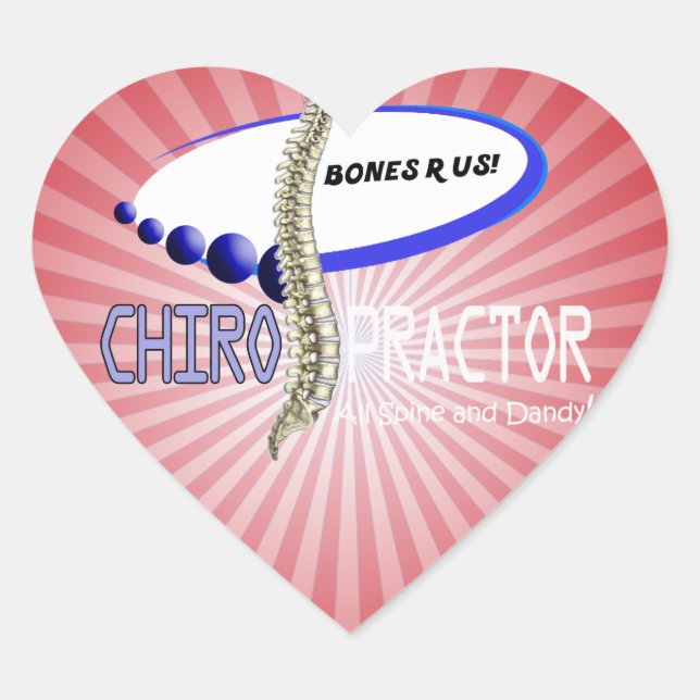 CHIROPRAKTOR - ALLE SPINE UND DANDY - KNOCHEN ODER Herz-Aufkleber (Vorderseite)