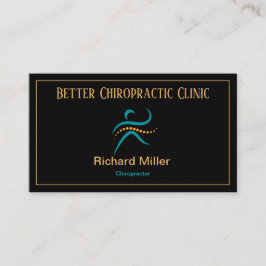 Chiropraktor Black Blue Gold Business Card Visitenkarte