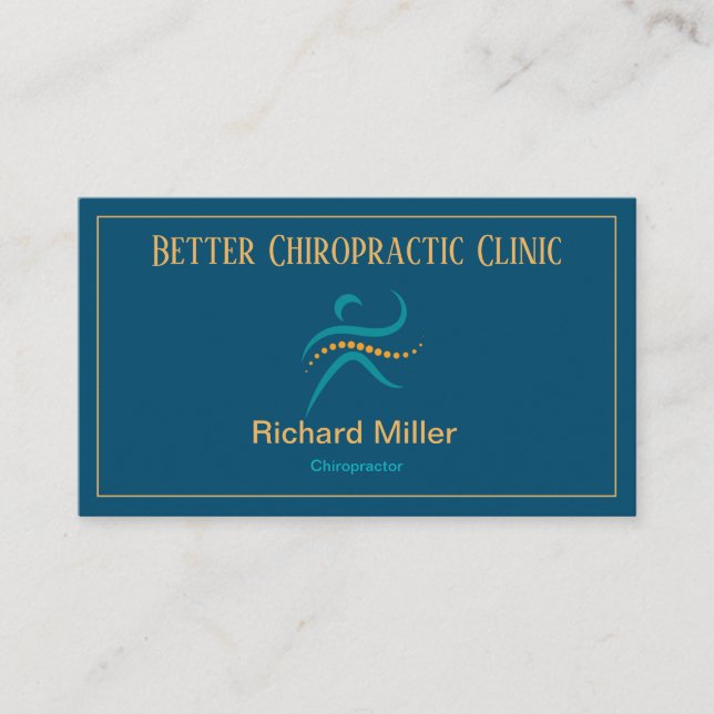 Chiropraktor Blue Gold Business Card Visitenkarte