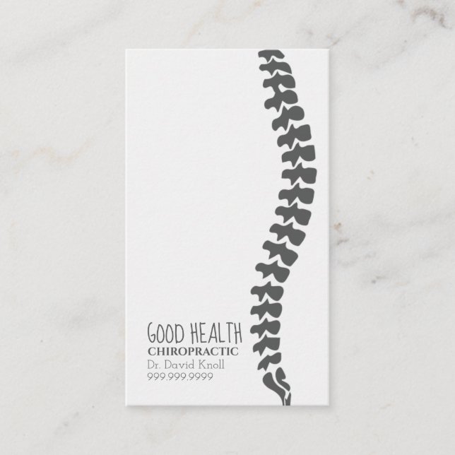 Chiropraktor Chiropractic Health Wellness Clinic Visitenkarte (Vorderseite)