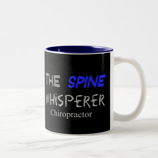 Chiropraktor-Geschenke "der DornWhisperer " Zweifarbige Tasse (Rechts)