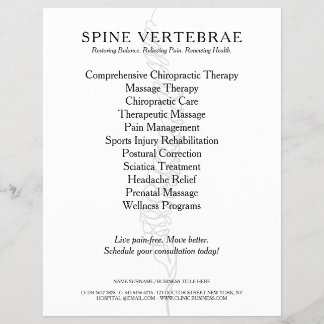 Chiropräktor lizenzierter Arzt Flyer (Vorne)