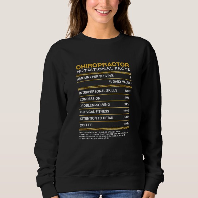Chiropraktor Nutrition Fakten Chiropraktik Sweatshirt (Vorderseite)