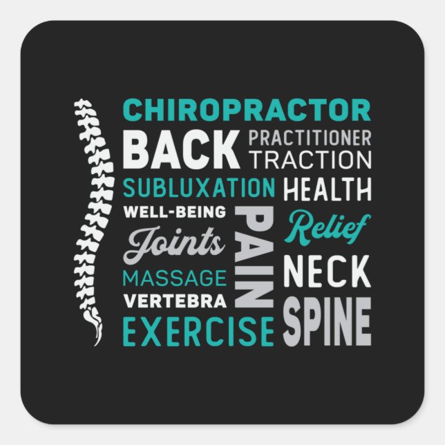 Chiropraktor Spine Chiro Chiropraktische Medizin Quadratischer Aufkleber (Vorderseite)