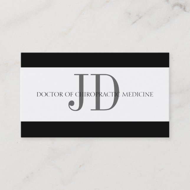 Chiropraktor-Streifen-Weiß/Weiß Visitenkarte (Vorderseite)