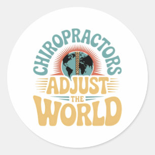 Chiropraktoren passen das Design des World Retro a Runder Aufkleber