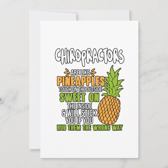 Chiropraktoren sind wie Ananas. Dankeskarte (Vorderseite)