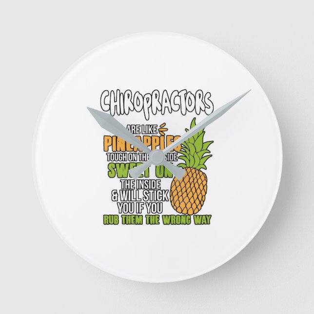 Chiropraktoren sind wie Ananas. Runde Wanduhr (Vorderseite)
