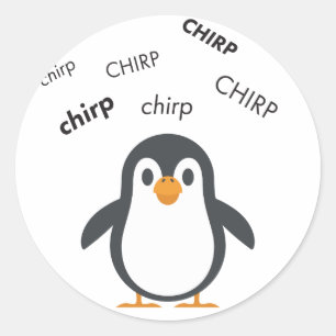 Chirp Penguin Niedlich Emoji Runder Aufkleber