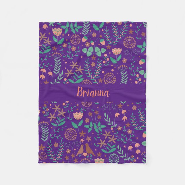 Chirpy Bird Blanket für Säuglinge, Kinder und Erwa Fleecedecke (Vorderseite)