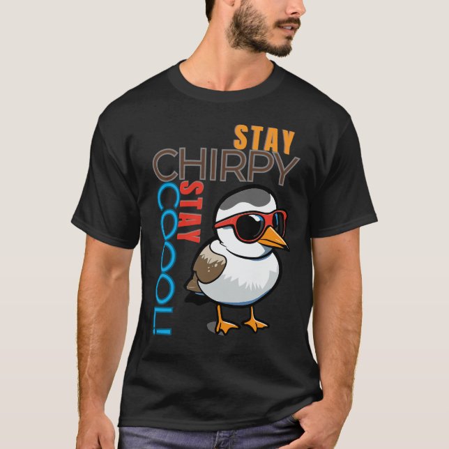 Chirpy bleibe, Cool Bleibe - Retro Bird Vibes T-Shirt (Vorderseite)
