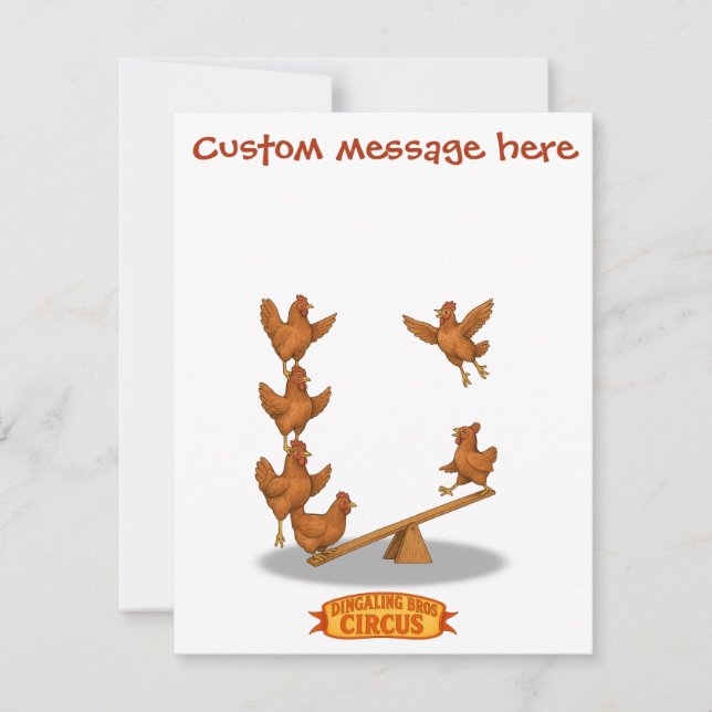 Chirpy Chickens Akrobatentruppe Karte (Vorderseite)