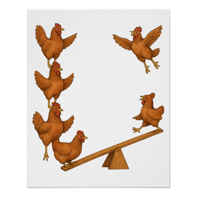 Chirpy Chickens Akrobatentruppe Poster (Vorderseite)