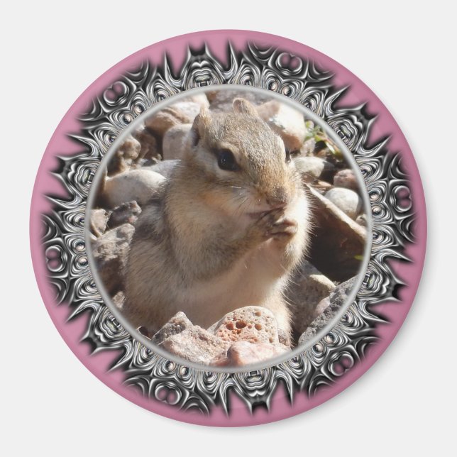 Chirpy Chipmunk Magnet (verblasste Grenze) (Vorne)