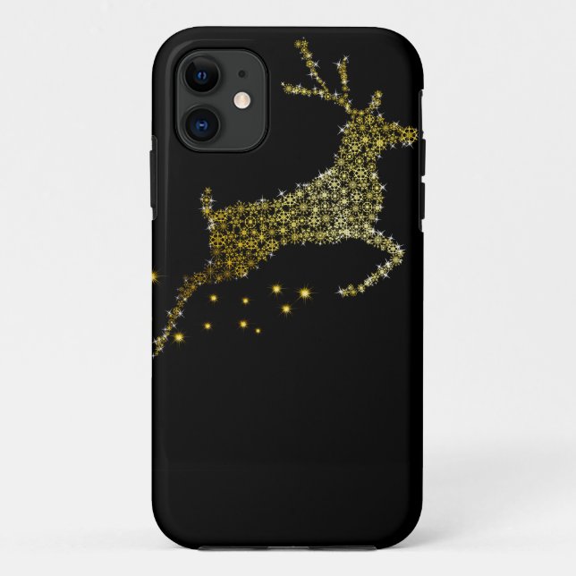 Chirstmas iPhone Fall-goldene Glitzer-Rotwild Case-Mate iPhone Hülle (Rückseite)