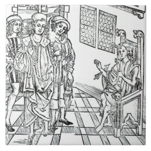 Chirurg besucht einen Mann mit Pfeilwunden, von Fliese