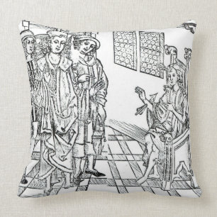 Chirurg besucht einen Mann mit Pfeilwunden, von Kissen