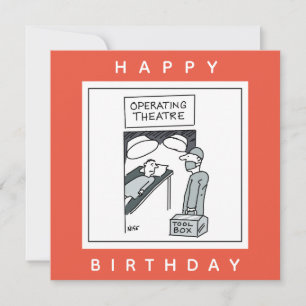 Chirurg, der den Cartoon des Operationssaals betri Karte