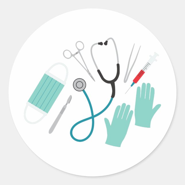 Chirurgen Runder Aufkleber (Vorderseite)