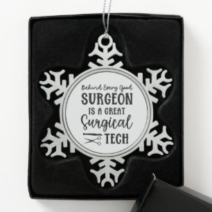 Chirurgie Bewertung des chirurgischen Technikers Schneeflocken Zinn-Ornament