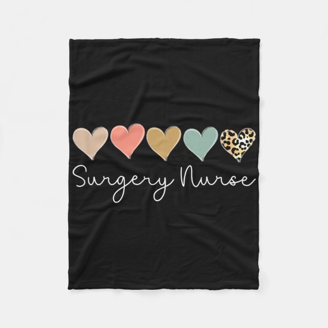 Chirurgie-Krankenschwester Leopard Heart, Valentin Fleecedecke (Vorderseite)