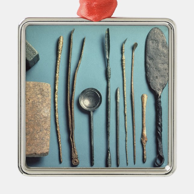 Chirurgische Instrumente Silbernes Ornament (Vorne)