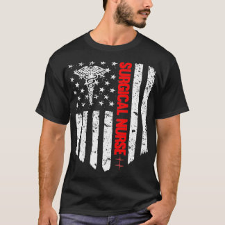 Chirurgische Krankenschwester Amerikanische Flagge T-Shirt