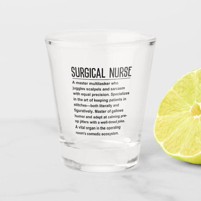 Chirurgische Krankenschwester Schnapsglas (Vorderseite)