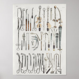 Chirurgische medizinische Instrumente Vintage Anat Poster
