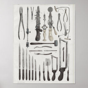 Chirurgische medizinische Instrumente Vintage Anat Poster