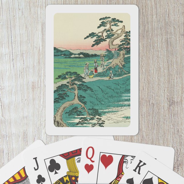 Chiryuu, Japan: Vintager Holzblock Print Spielkarten (Chiryuu, Japan Playing Cards- Table View)