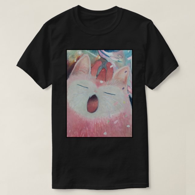 Chisato Tanaka, Aya Takano Pink Katze Japanischer  T-Shirt (Design vorne)