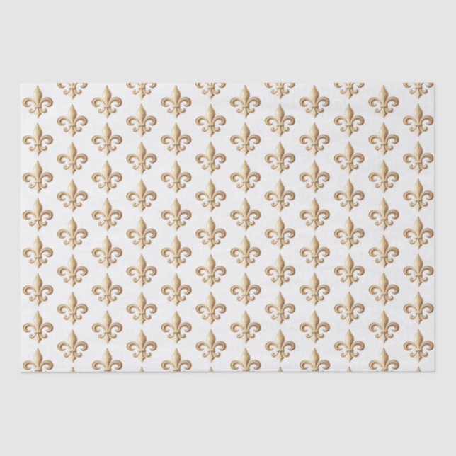 Chiseled Gold Gradient Heraldic Lilie Wrapp Seidenpapier (Vorderseite)