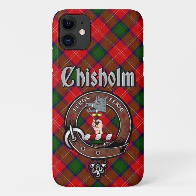 Chisholm Clan Abzeichen & Tartan Phone Case (Rückseite)
